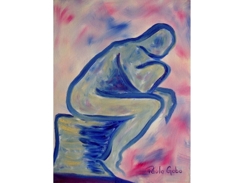 0098 Filósofo - alusão à obra de Auguste Rodin